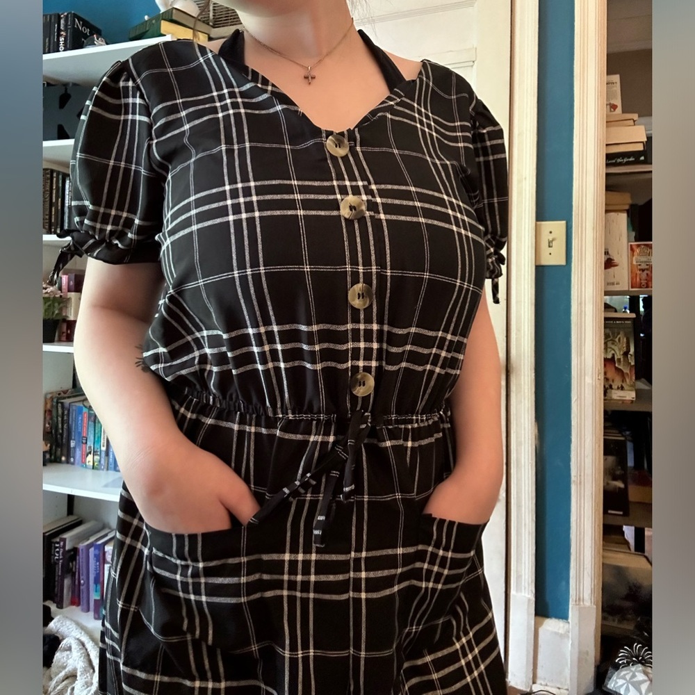 Indulge Black and White Jumpsuit